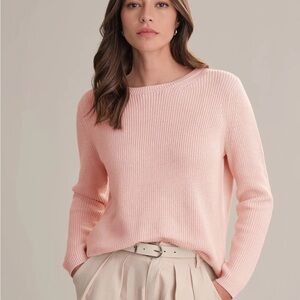 525 America : Emma Shaker Stitch Crewneck Cotton Sweater